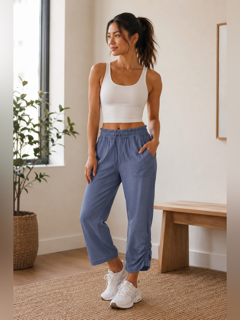 Lululemon Dance Studio Crop Pant 7/8 Dusty Blue sz 10 athlesiure travel